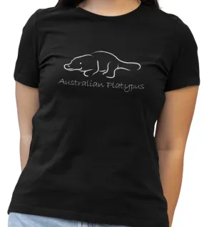 Australian Platypus Ladies T-Shirt (Black)