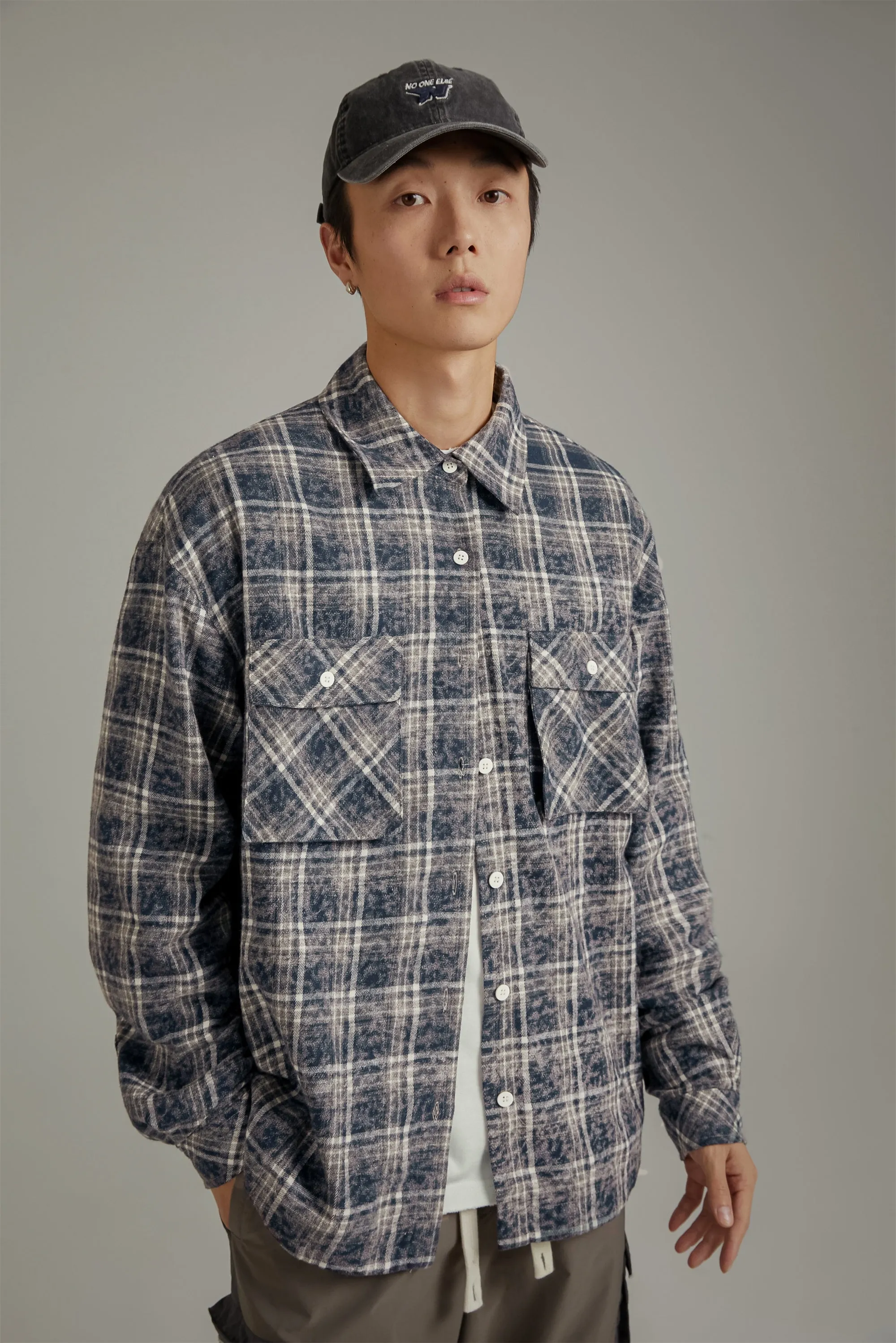 Back Design Loose Fit Check Shirt