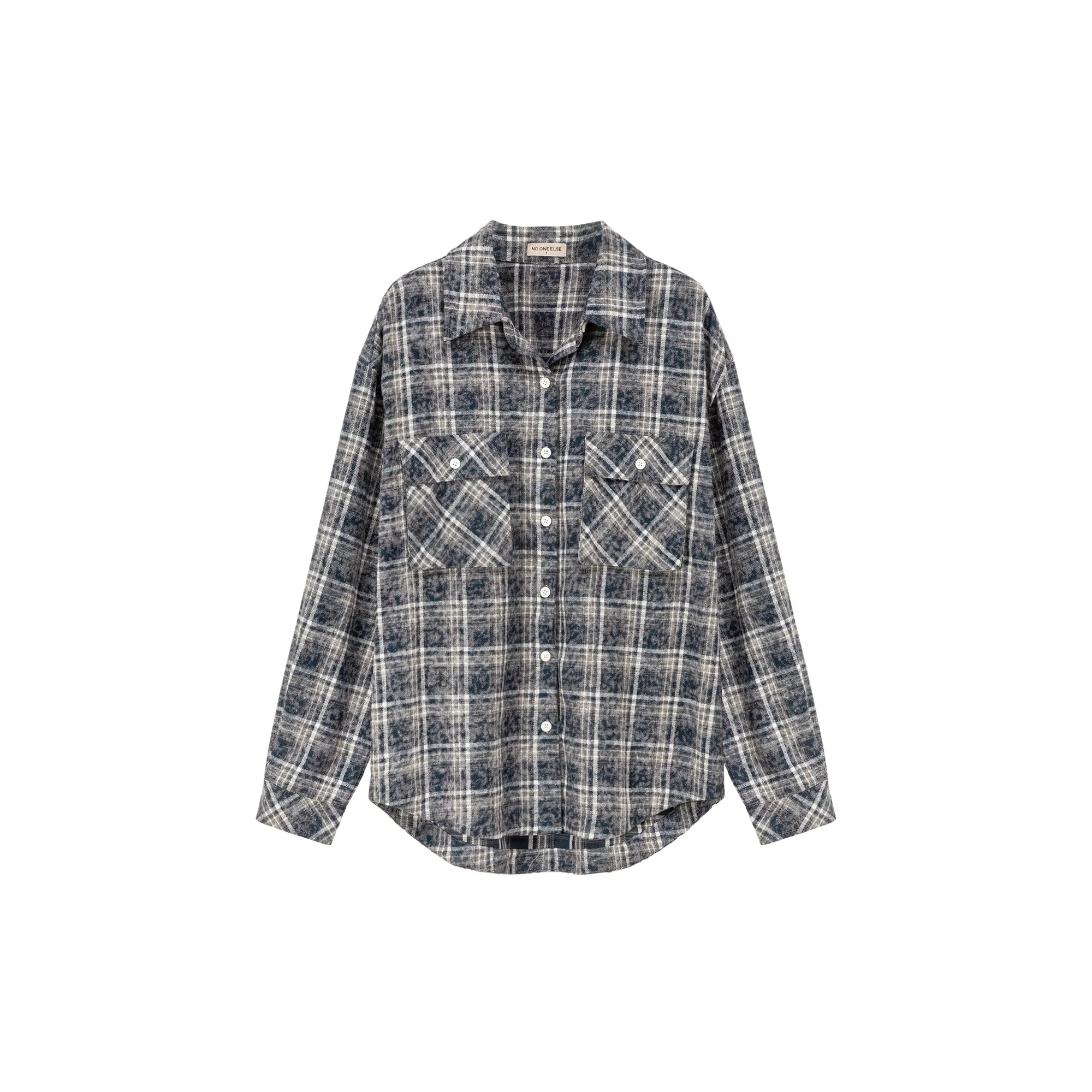 Back Design Loose Fit Check Shirt