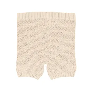 Belati IVORY PINEAPPLE TEXTURED KNITS SHORTS