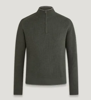 Belstaff Cole Quarter Zip Jumper Tile Green