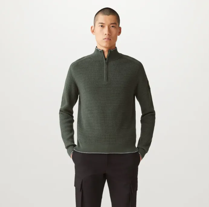 Belstaff Cole Quarter Zip Jumper Tile Green