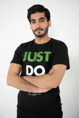 Black T-Shirt with Iconic "Just Do It" Palestine Print