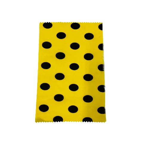 Black | Yellow Big Polka Dot Printed Poly Cotton Fabric