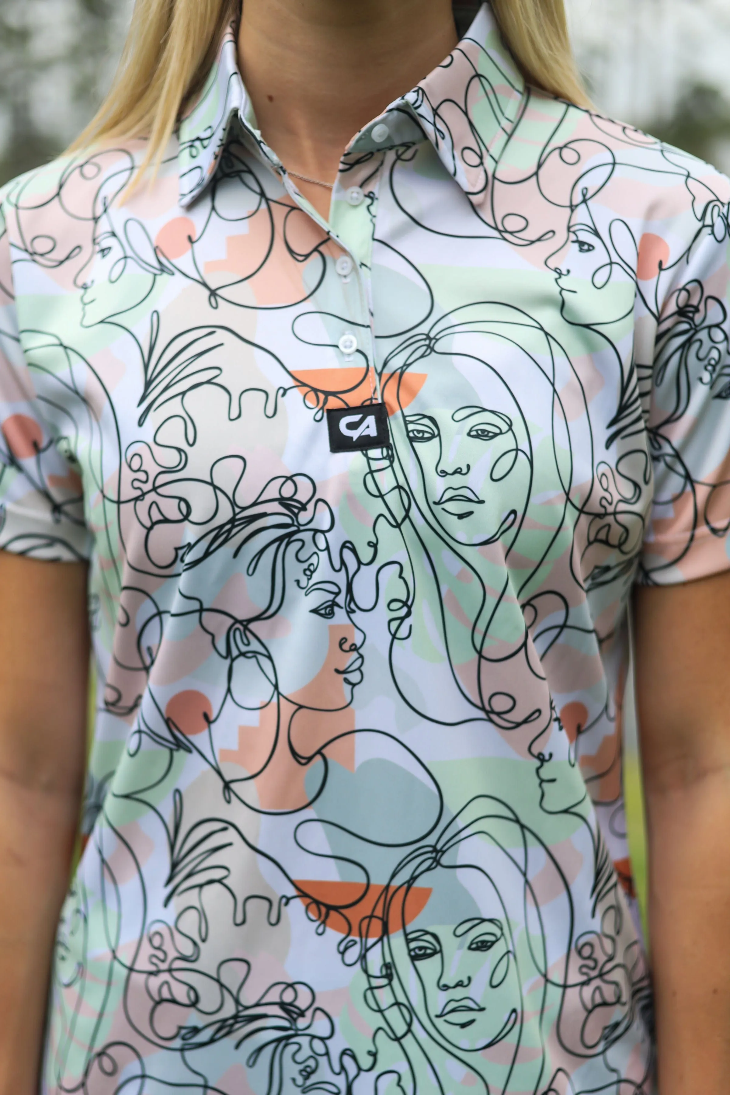 CA Ladies Funky Golf Shirt | Artistic Faces