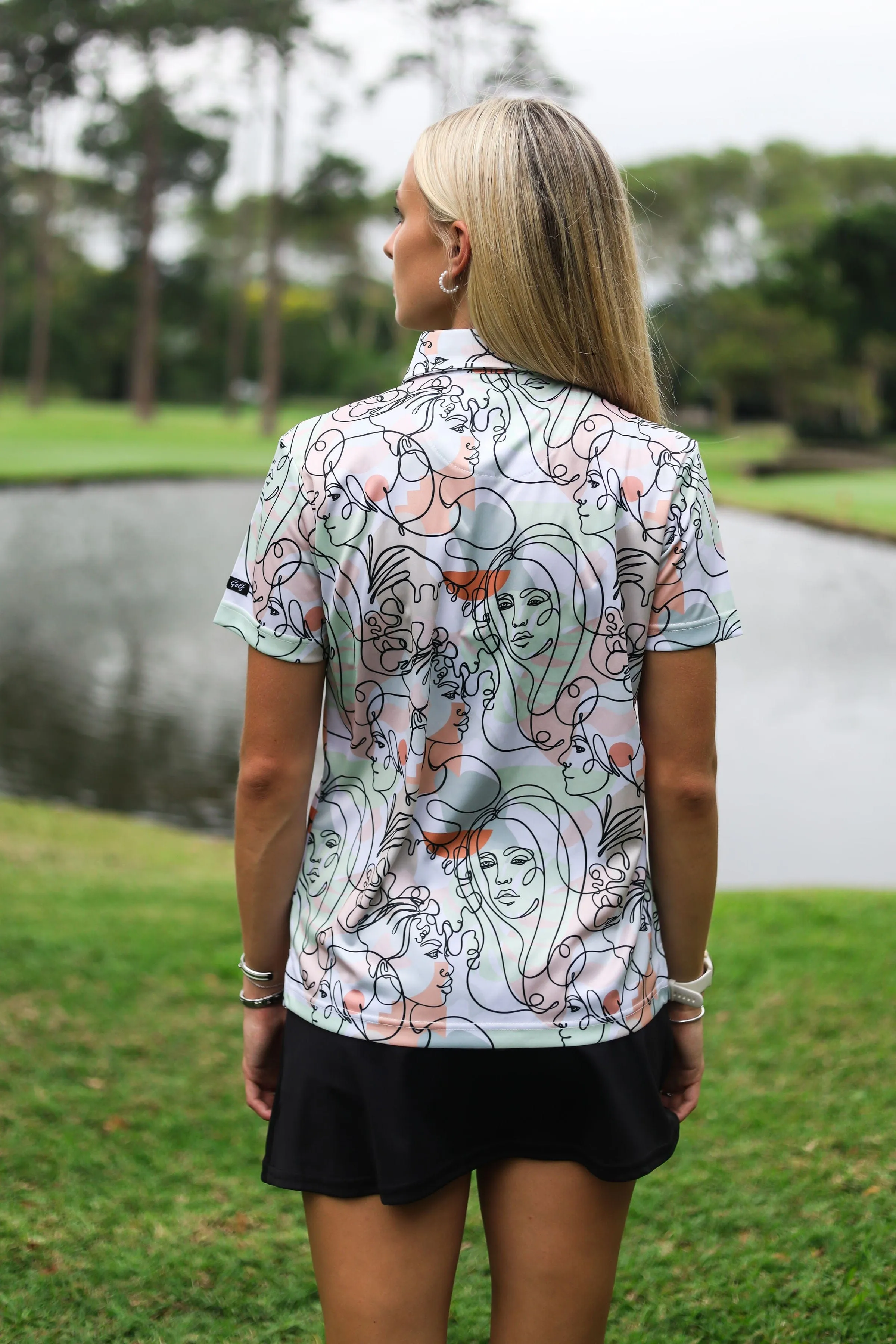 CA Ladies Funky Golf Shirt | Artistic Faces