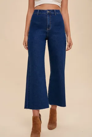 Codi Stretch High Rise Wide Leg Cropped Jeans