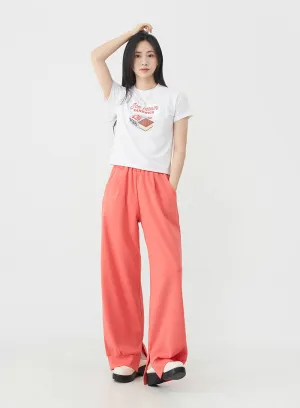 Colorful Slit Sweat Pants OU6