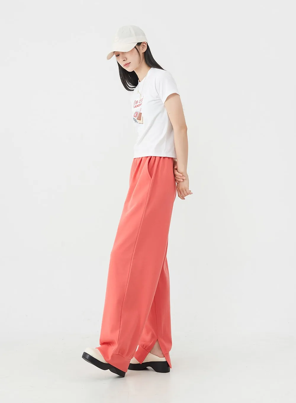 Colorful Slit Sweat Pants OU6