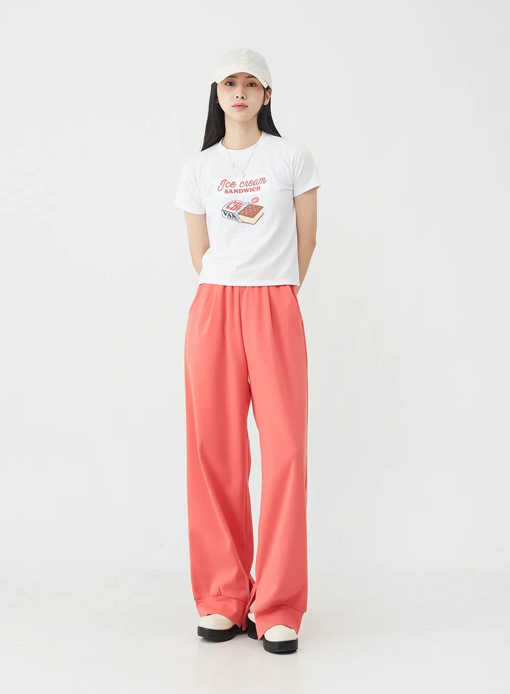 Colorful Slit Sweat Pants OU6