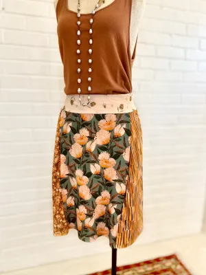 Copper Wildflower Funky Knit Skirt