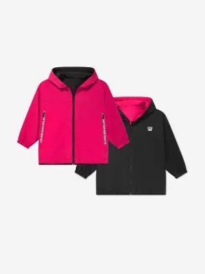 DKNY Girls Reversible Hooded Windbreaker in Pink