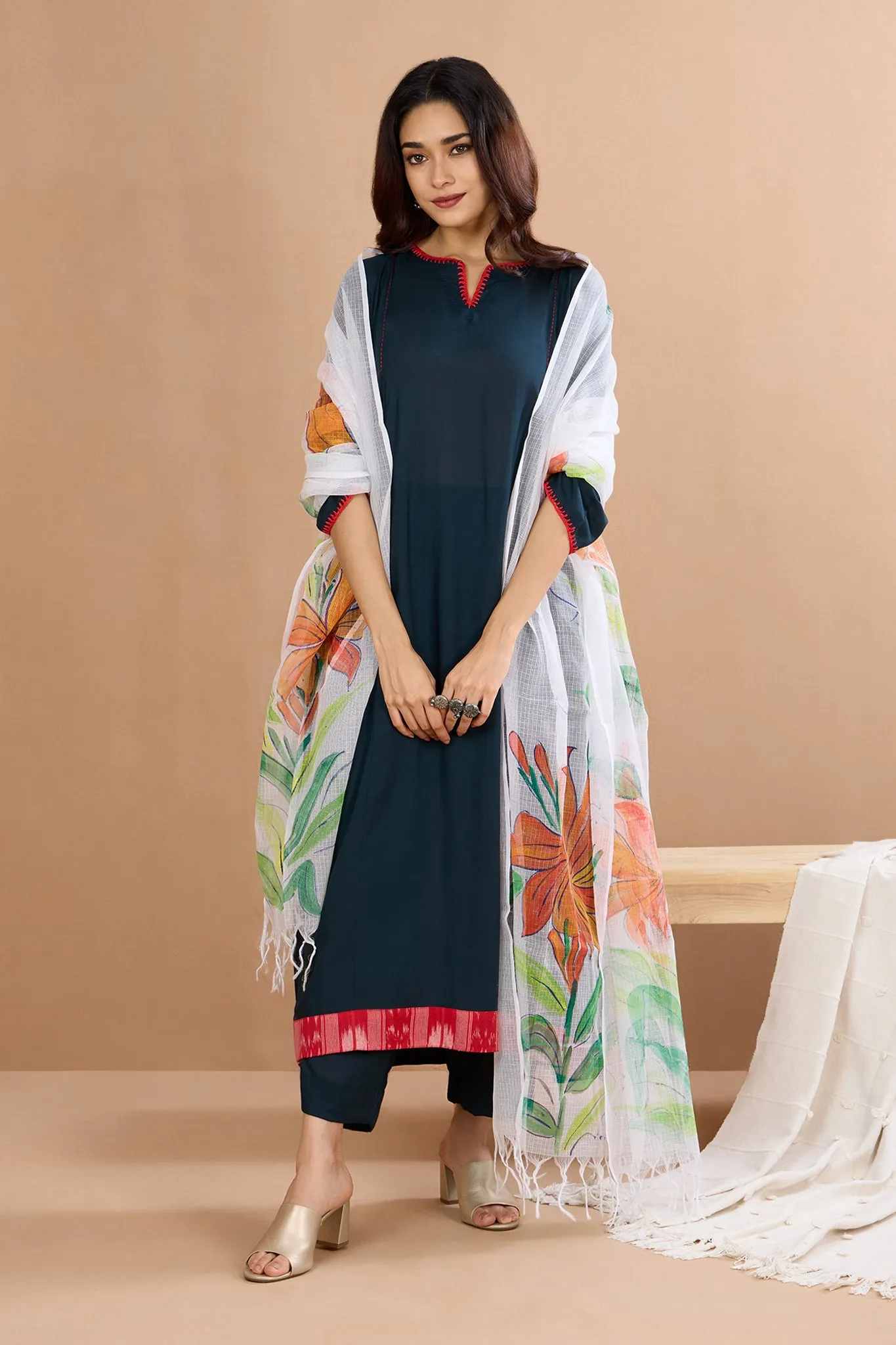 Enchanted  Forest Whisper Side Gather A-Line Kurta