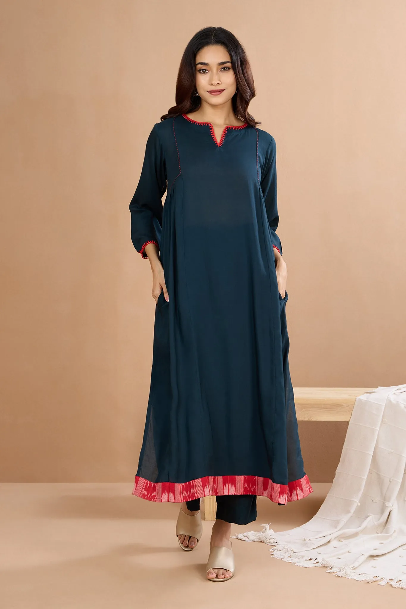 Enchanted  Forest Whisper Side Gather A-Line Kurta