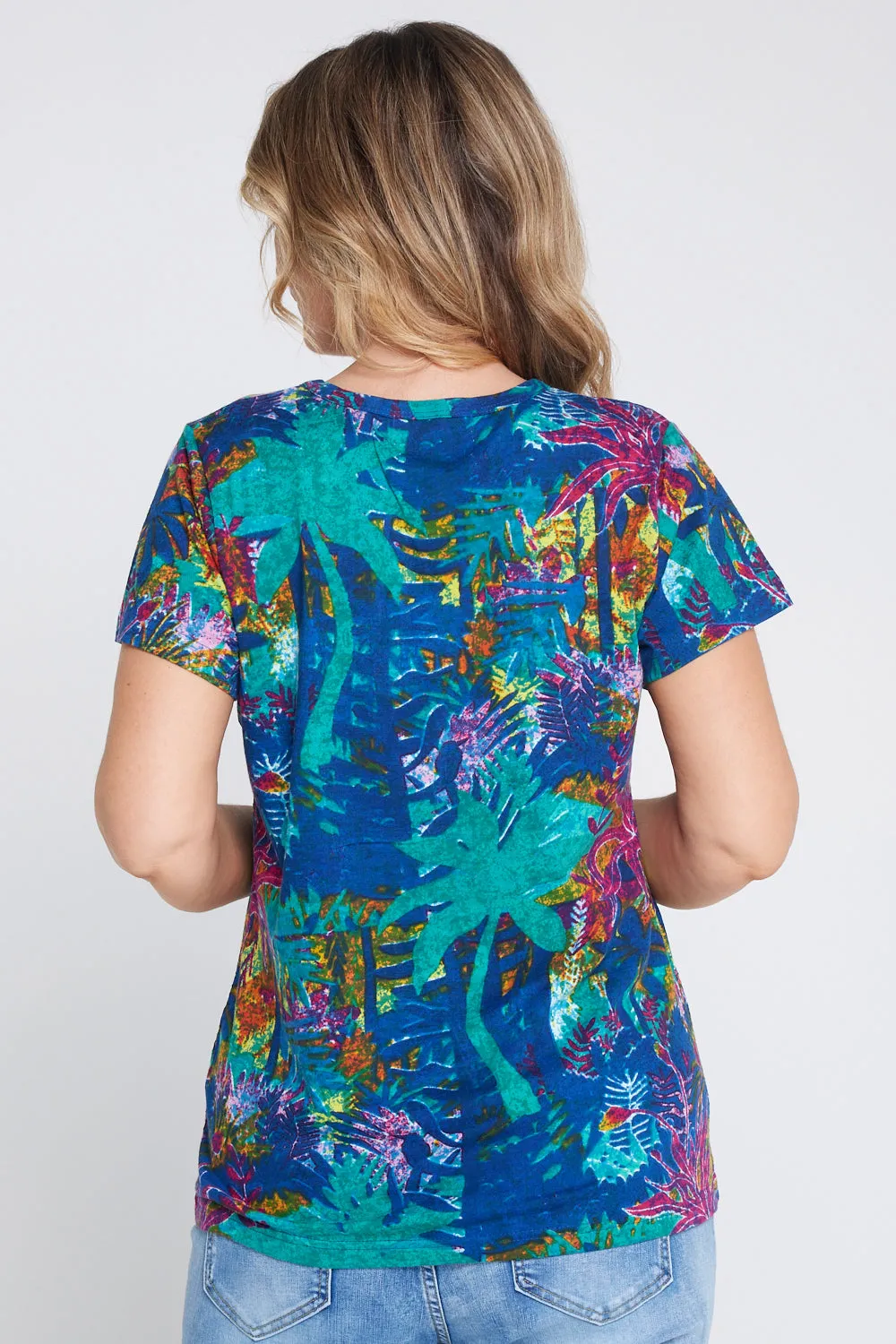 Eva V Neck T-Shirt - Tropical Batiq