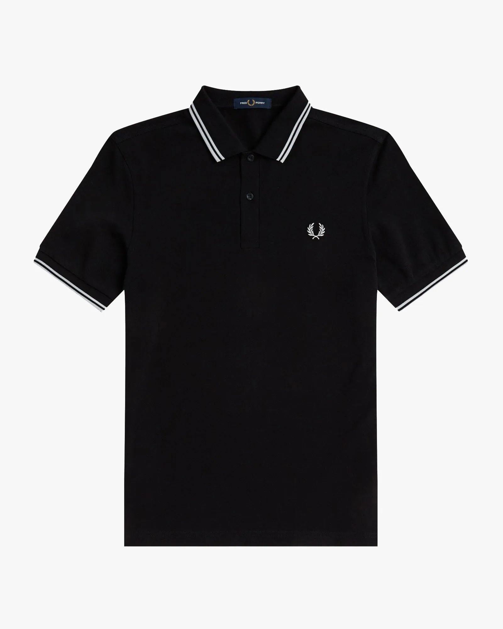 Fred Perry Twin Tipped Polo Shirt - Black / White / White