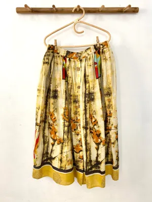 Funky Jazz Button Midi Skirt - L