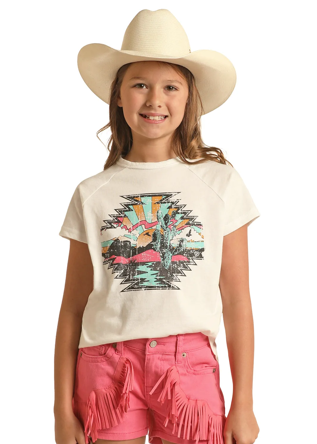 Girl's Rock & Roll Aztec Scenery Graphic Tee