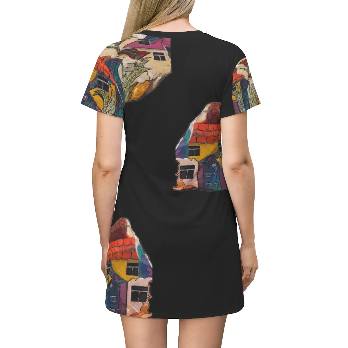 Hand Painted Abstract Design by Js.j on T-shirt Dress