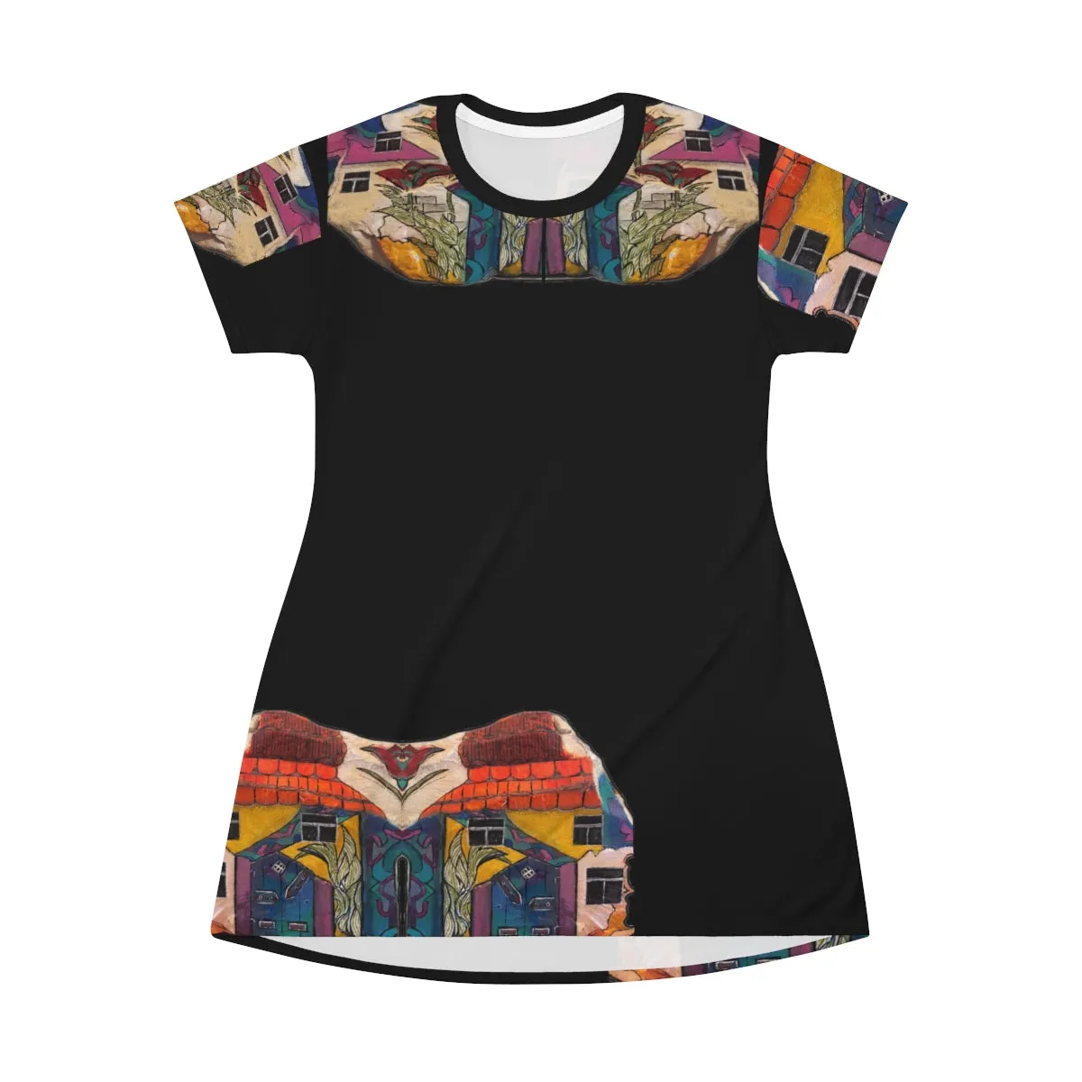 Hand Painted Abstract Design by Js.j on T-shirt Dress