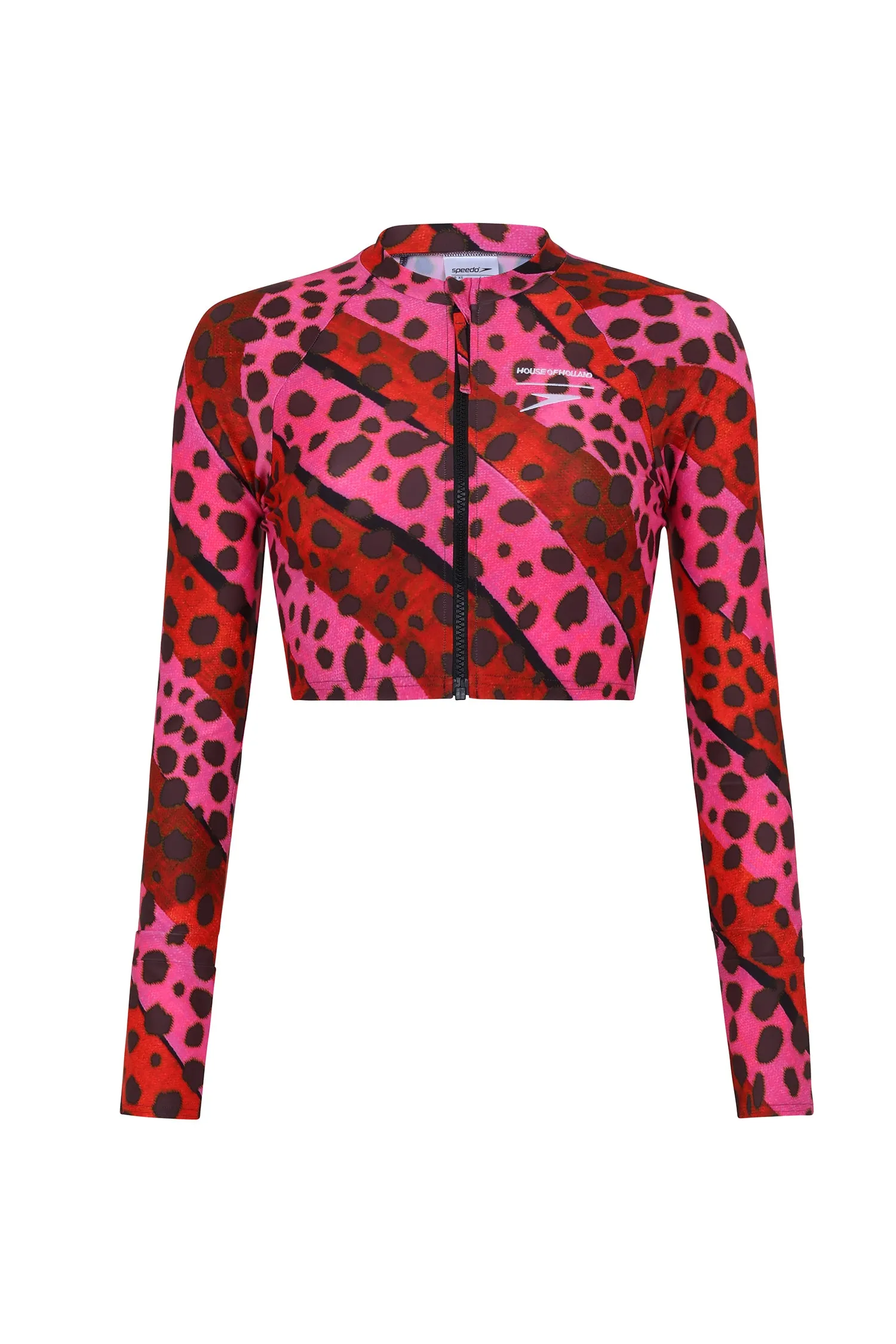 House of Holland HOH X Speedo Bright Cheetah Stripe Rash Top