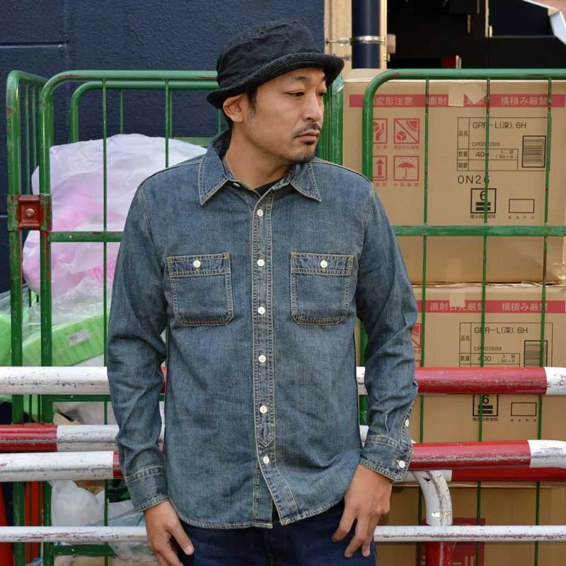 HOUSTON "40511" USA COTTON DENIM WORK SHIRT