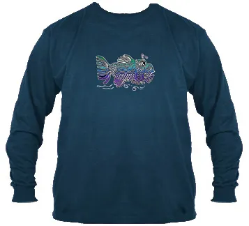 Jerry Garcia Fish Art Long Sleeve t-shirt