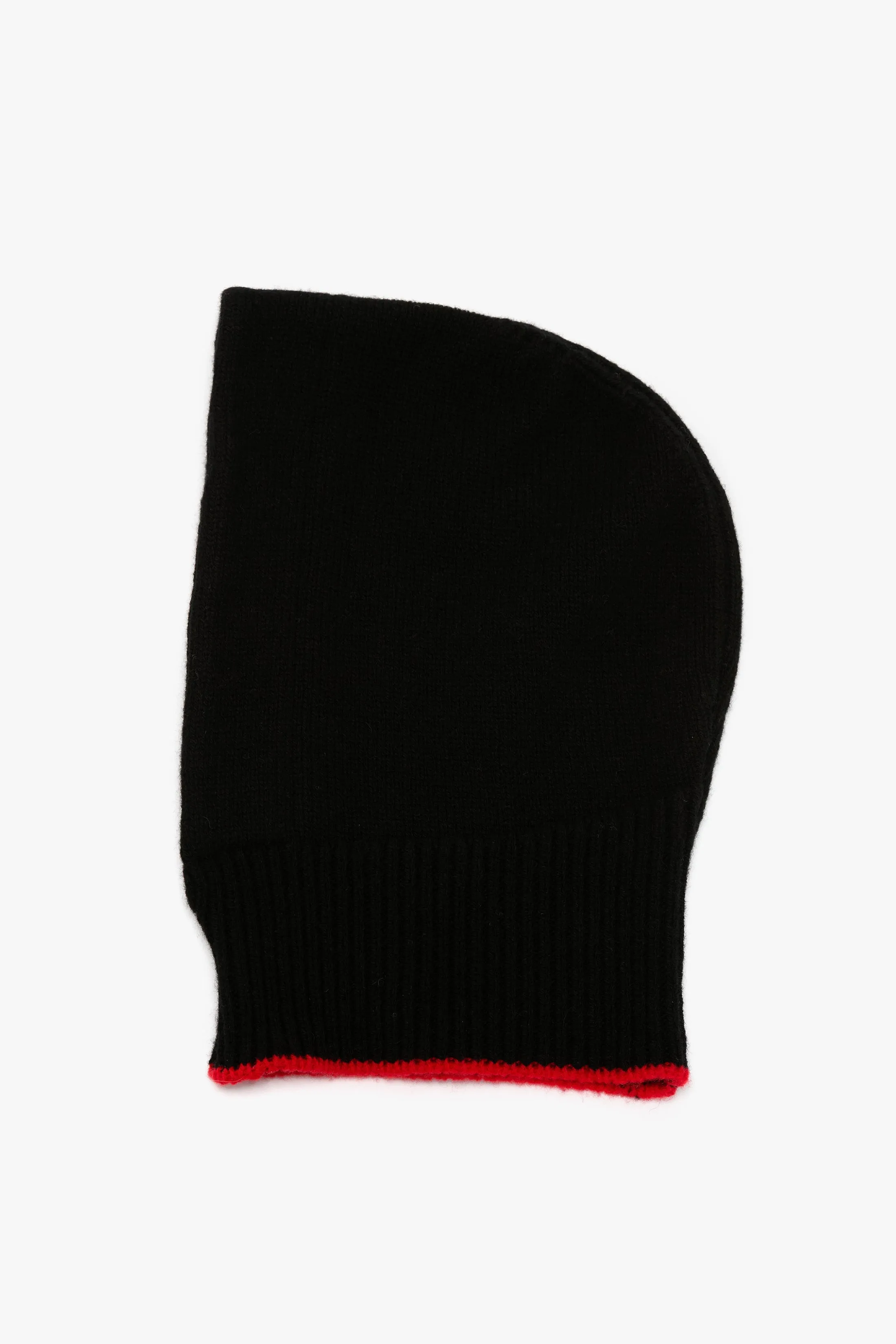 Knitted Hood In Black-Red