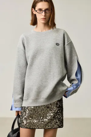 LILY Textured Crew Neck Sweatshirt