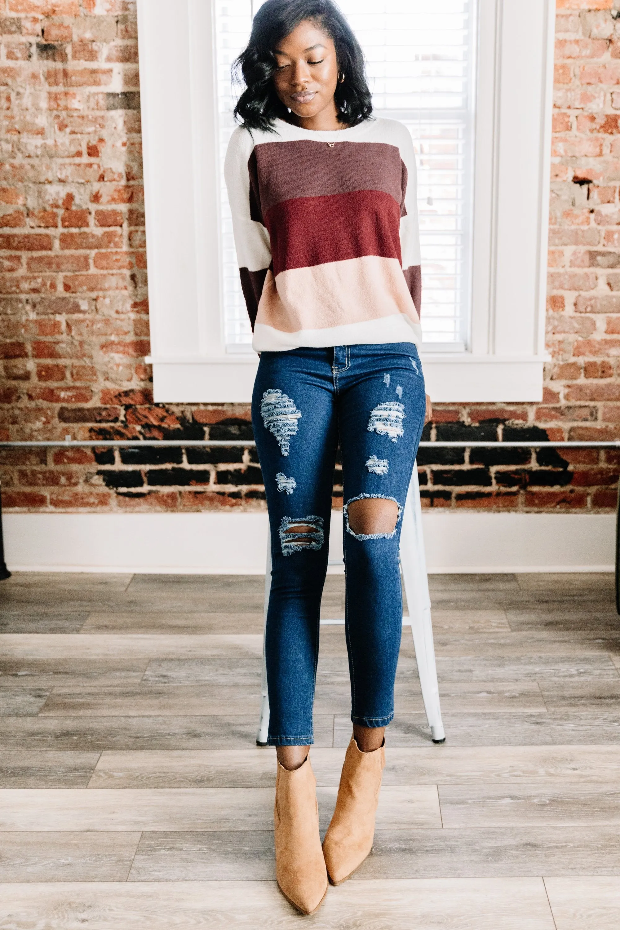 Make It Work Medium Denim Distressed Skinny Jeans