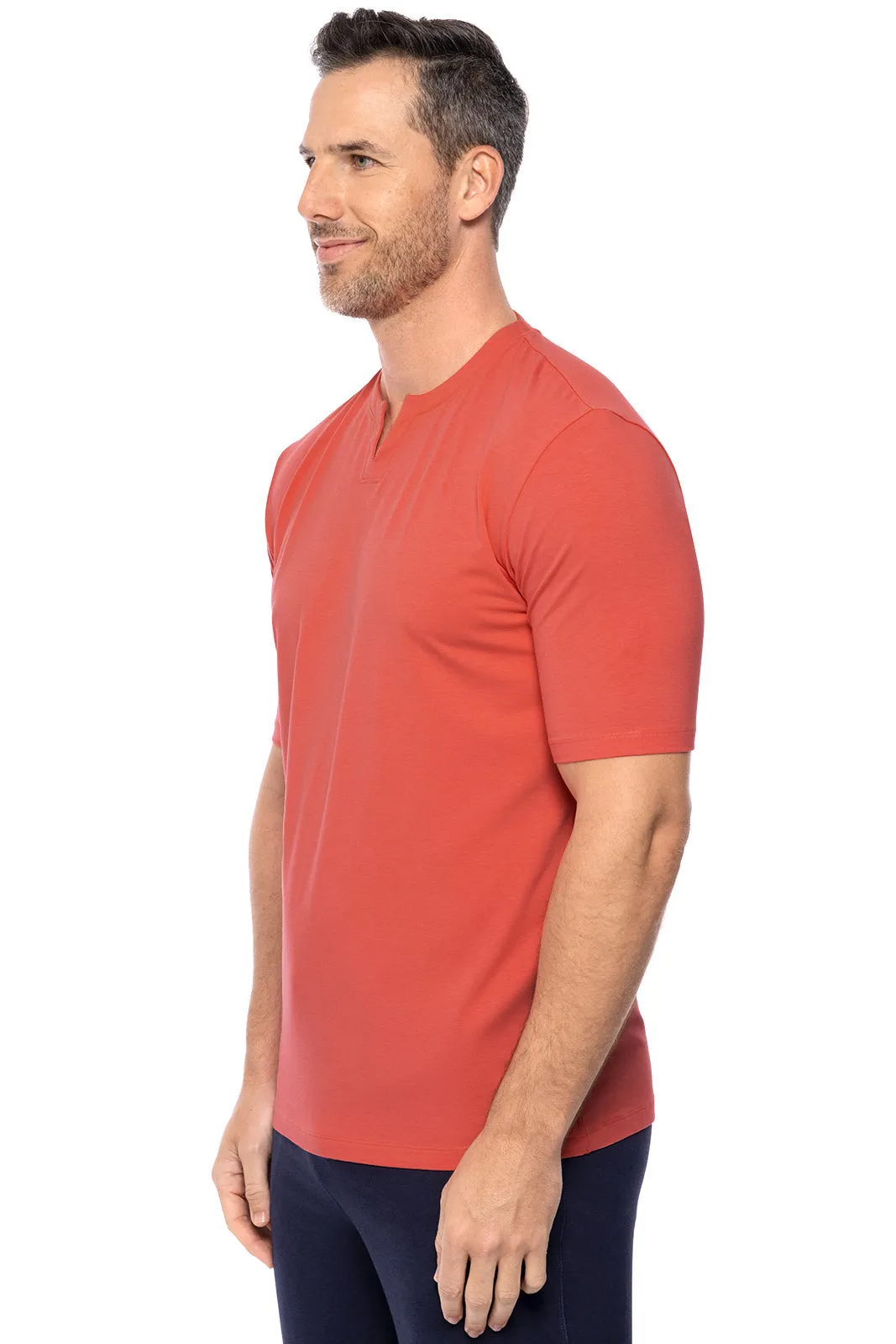 Men's Normandy Isles Notch Neck Tee  |  Vivid Coral