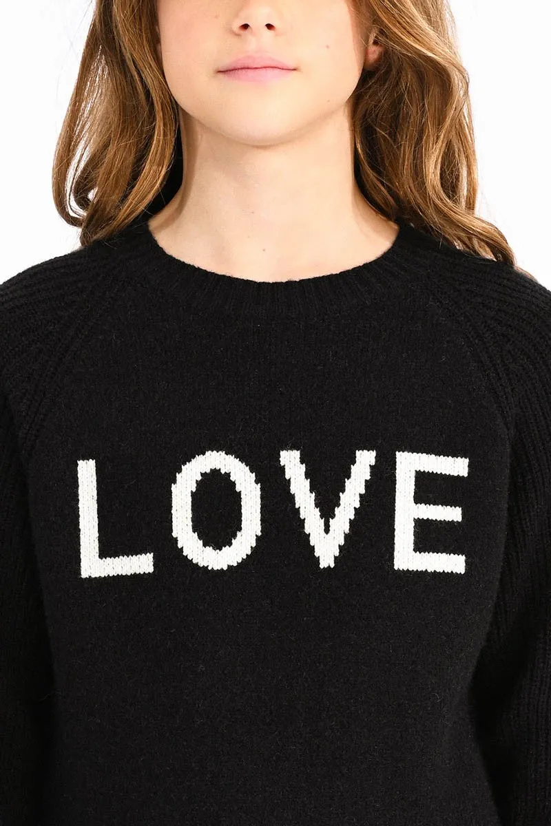 MOL Black Knit Love Sweater