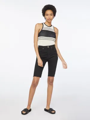 Open Knit Stripe Tank -- Off White Multi