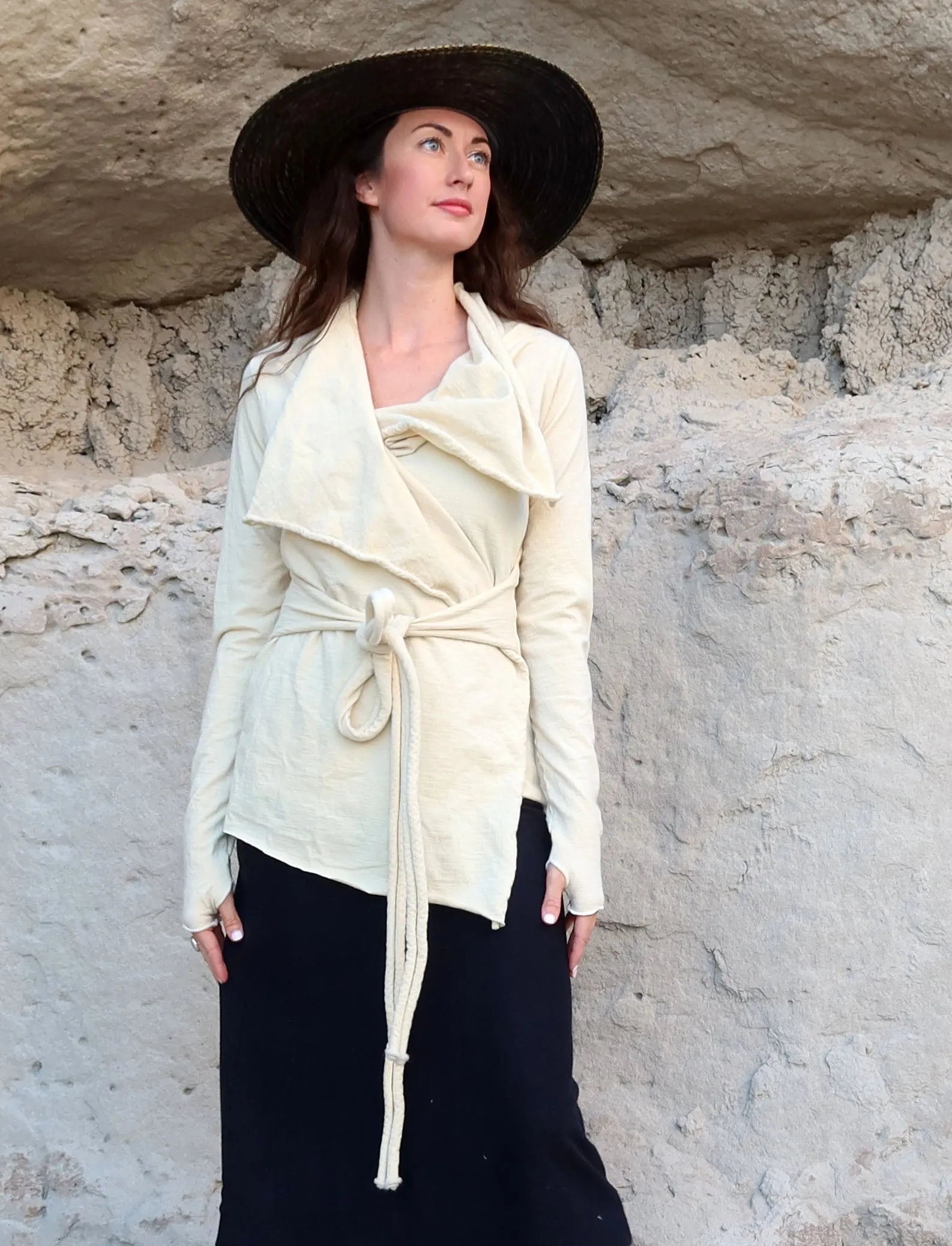 ORGANIC WOOL Cocoon Belted Jacket