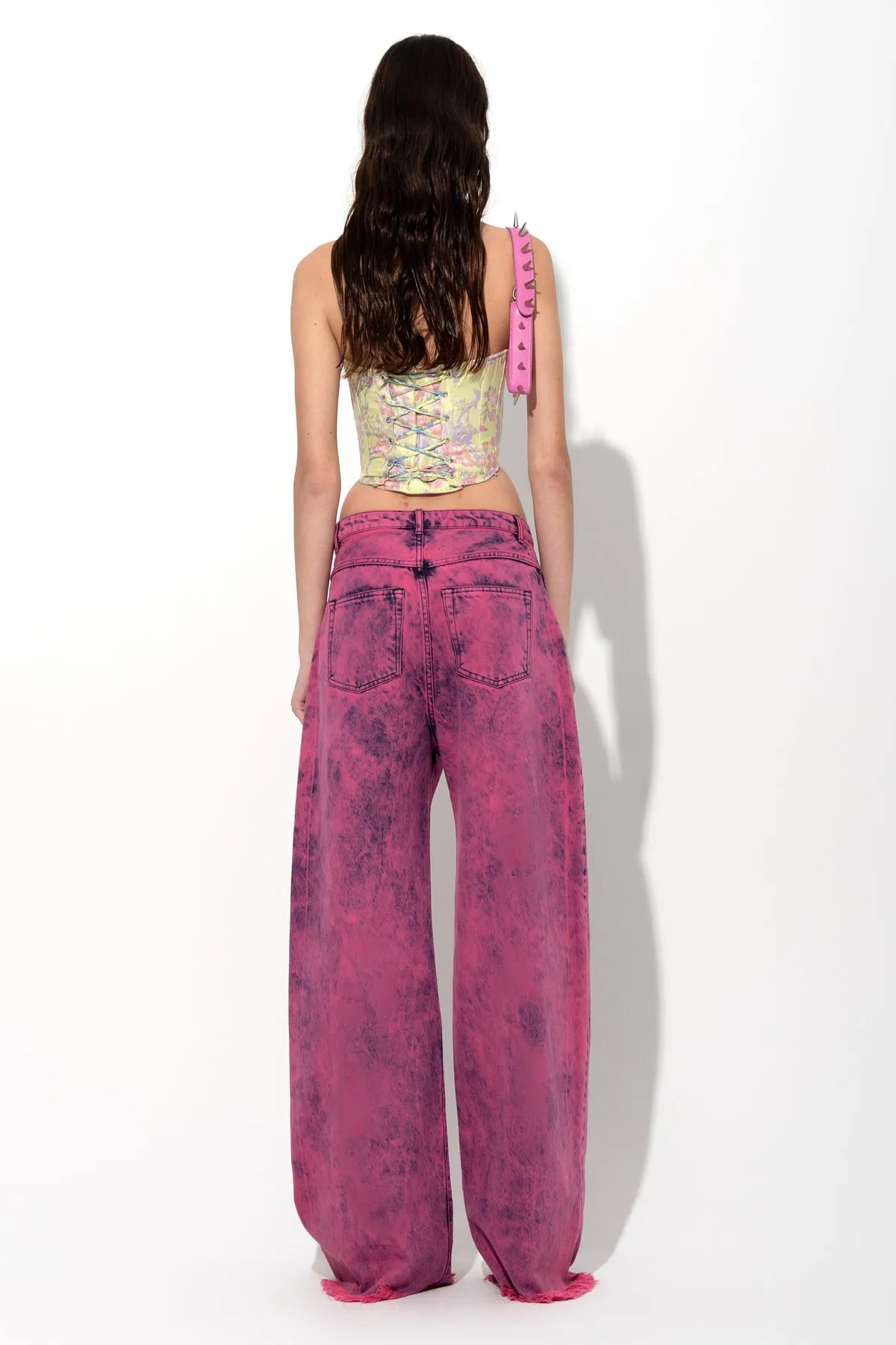 PINK DENIM BOYFRIEND TROUSERS