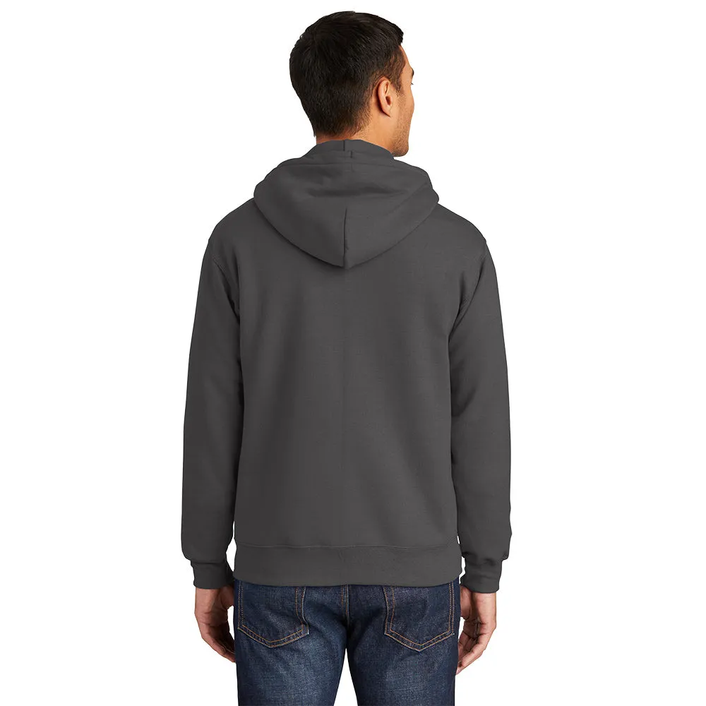 Port & Company® Essential Fleece Full-Zip Hooded Sweatshirt - Charcoal