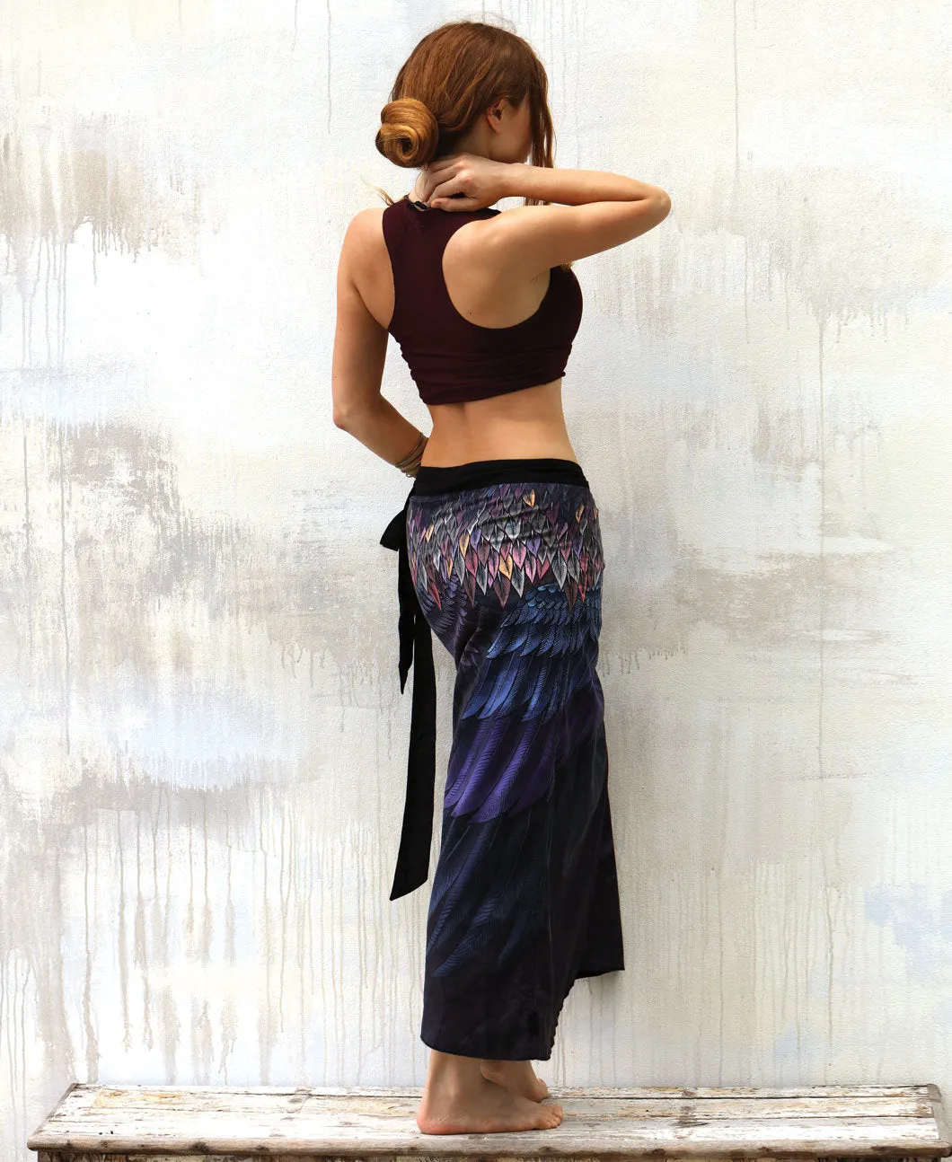 Purple Feather Wrap Skirt