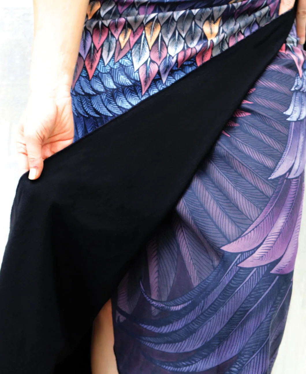 Purple Feather Wrap Skirt