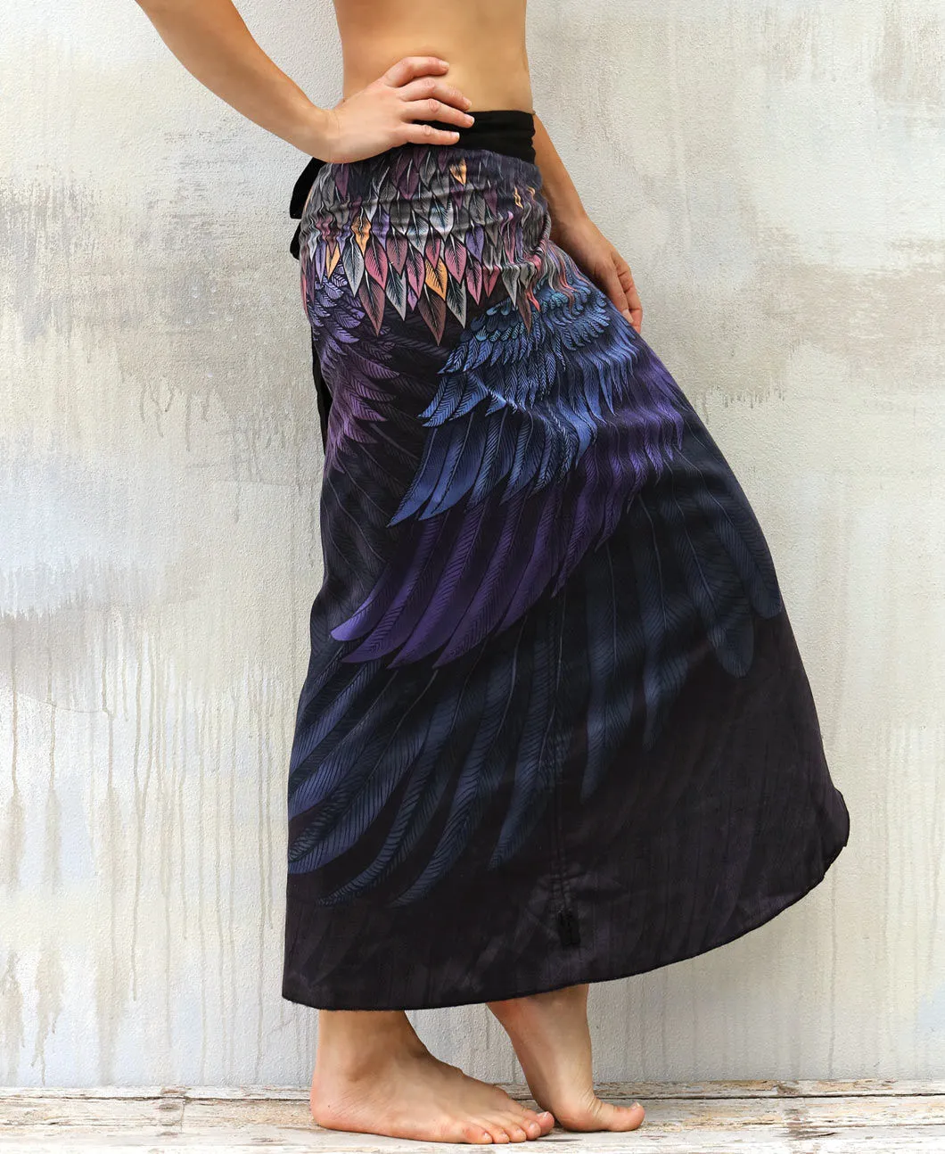 Purple Feather Wrap Skirt