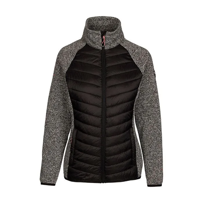 Rita Women's Full Zip Padded Fleece in Grey Marl