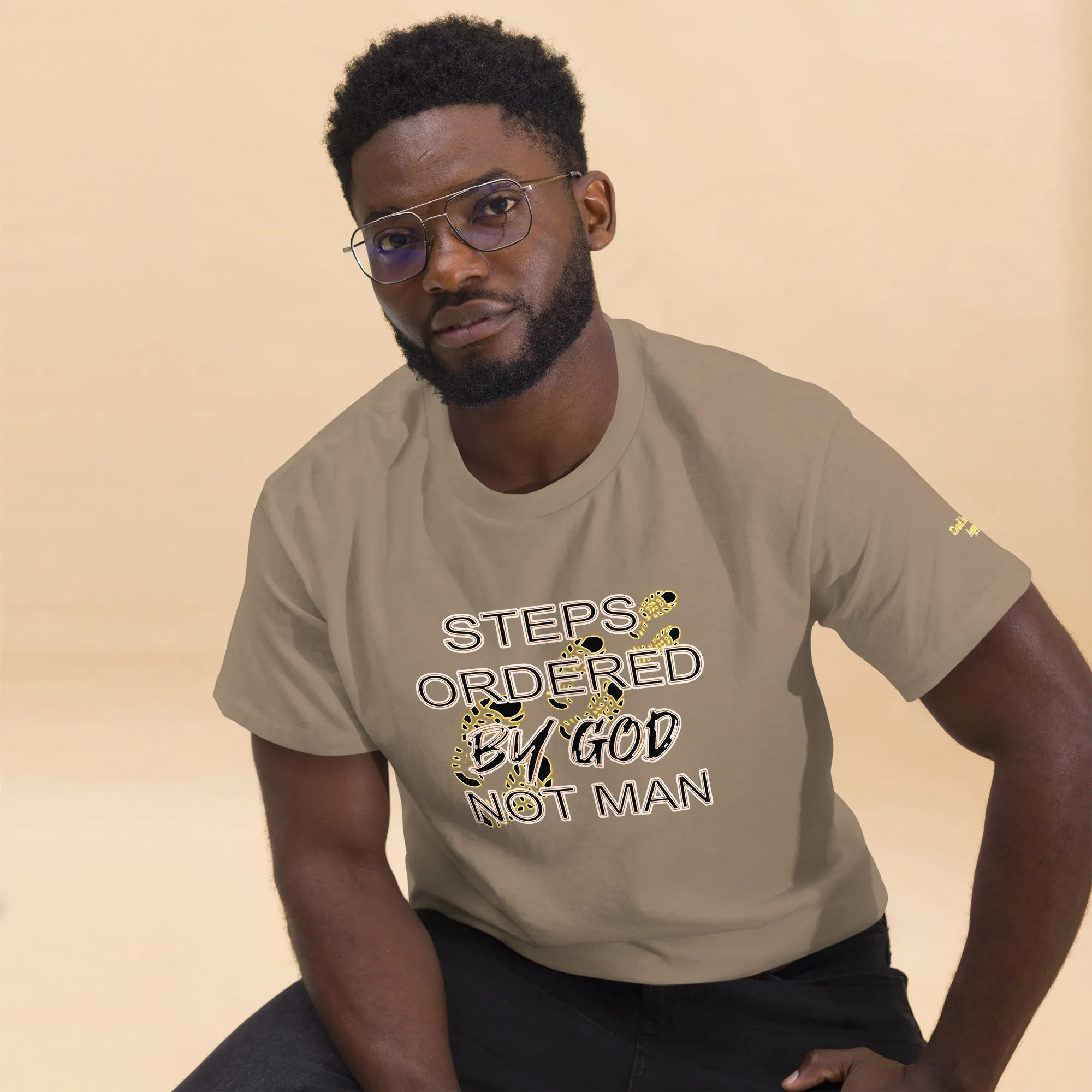 Steps Ordered By God Not Man Proverbs 4:14 God Inspired T-Shirt by Qreatrz