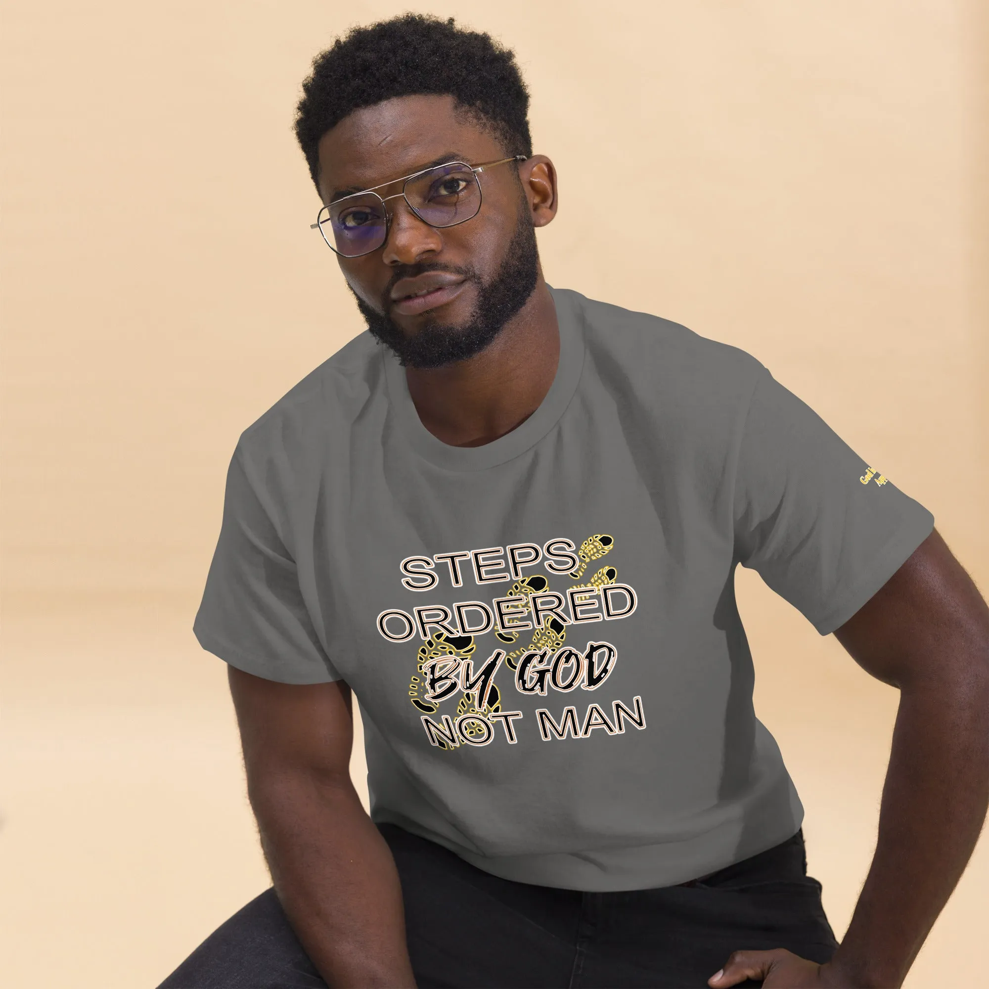 Steps Ordered By God Not Man Proverbs 4:14 God Inspired T-Shirt by Qreatrz