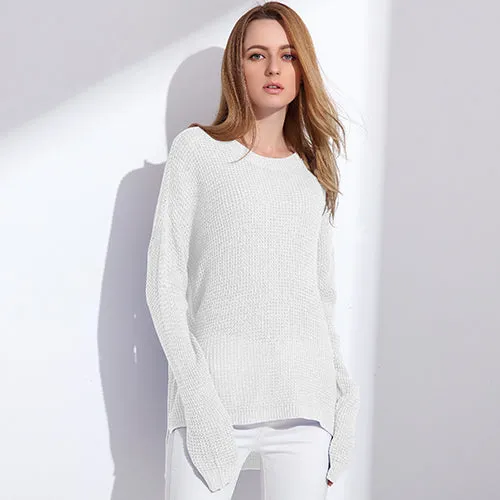 Sweater Shirt Women Jumper 2017 Spring Oversized Sweater Long Sleeve Women Knitwear Blue Loose Sweater Female Pullover GAREMAY