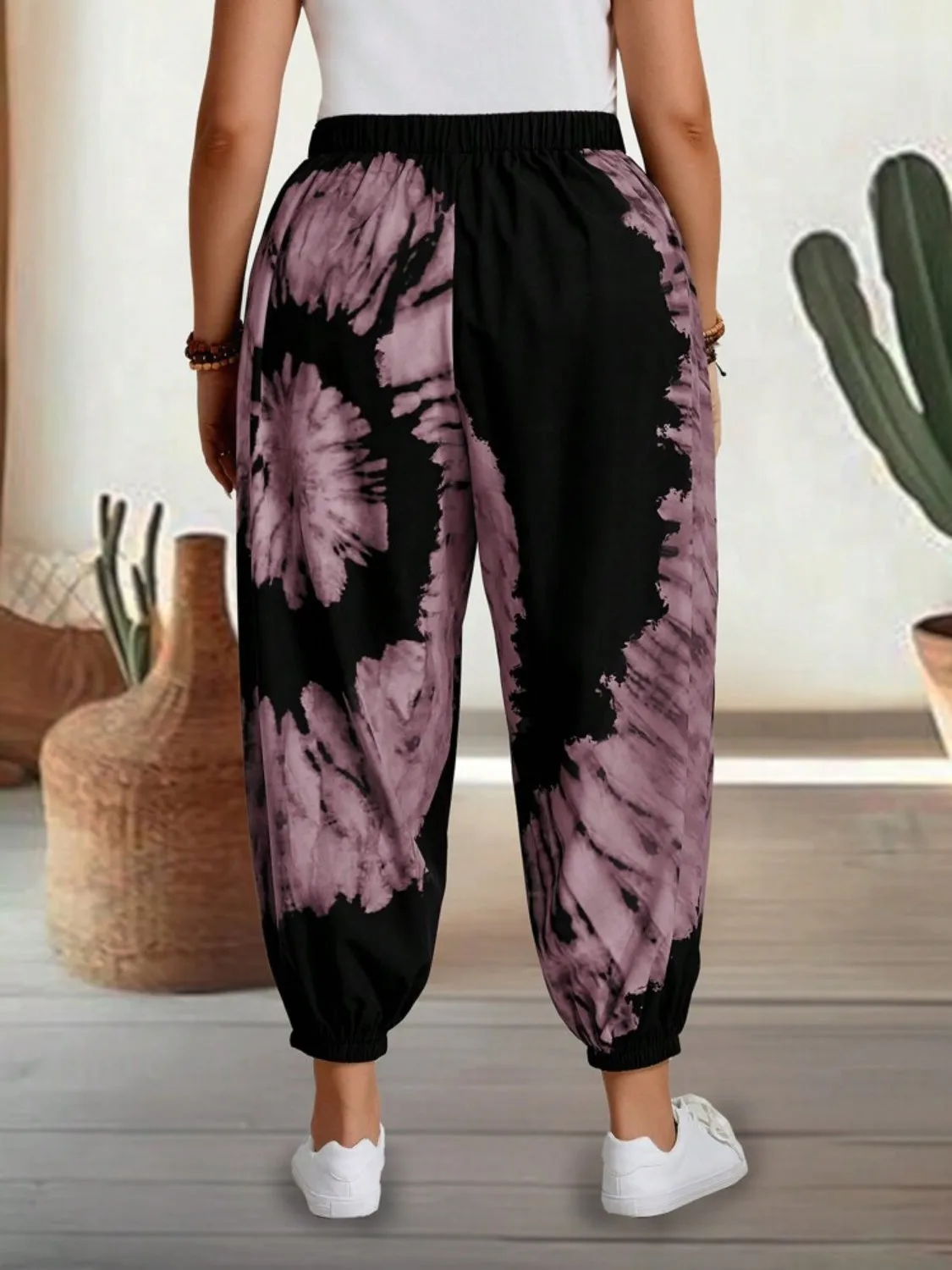 Tie-Dye Elastic Waist Pants