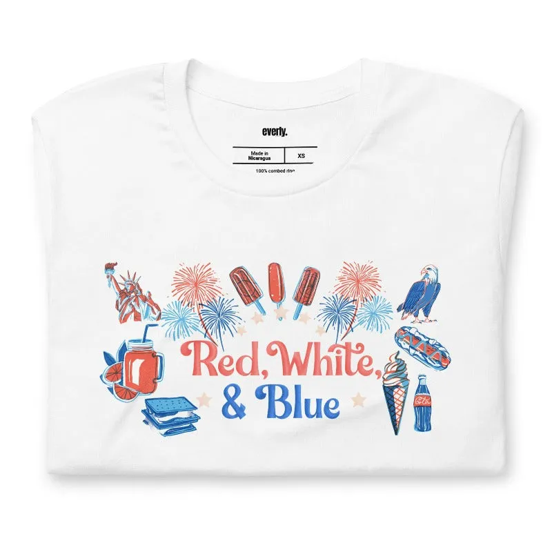 USA Red, White, And Blue Design PNG Download