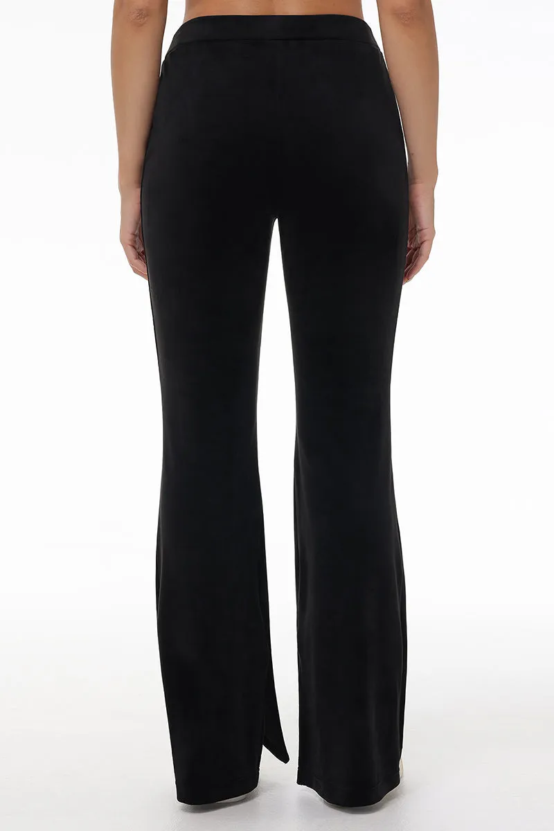 Velour Flare Pant With Slit