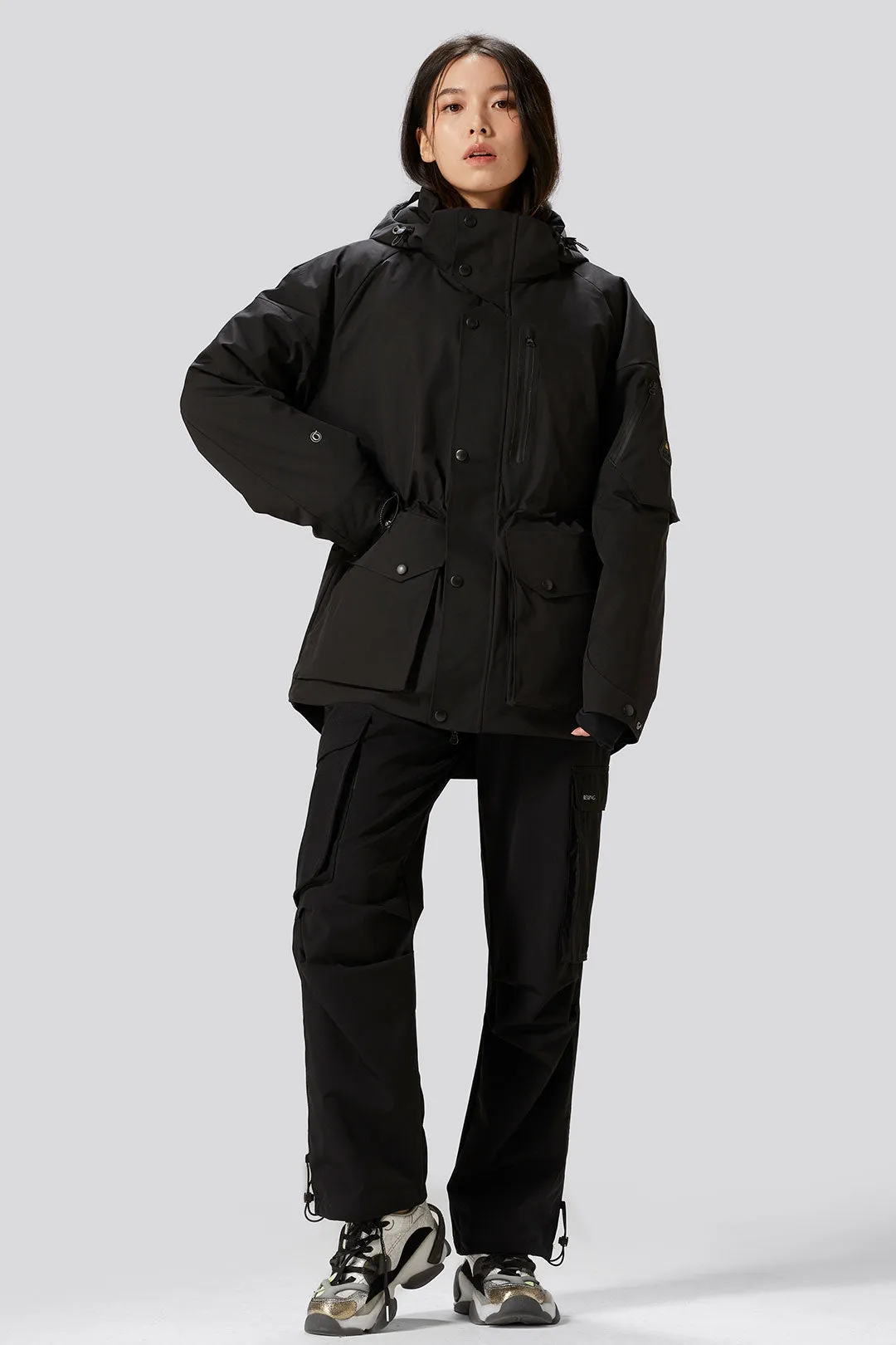 Water Resistant Puff Winter Jacket with Hoodie