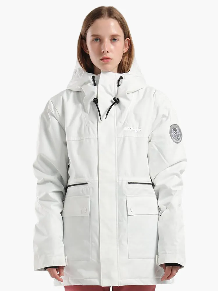 Winter new unisex white ski suit single and double board waterproof wear-resistant warm ski suit