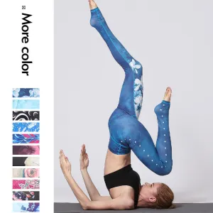 Yoga clothing fitness pants slim slimming leggings colorful printed pants